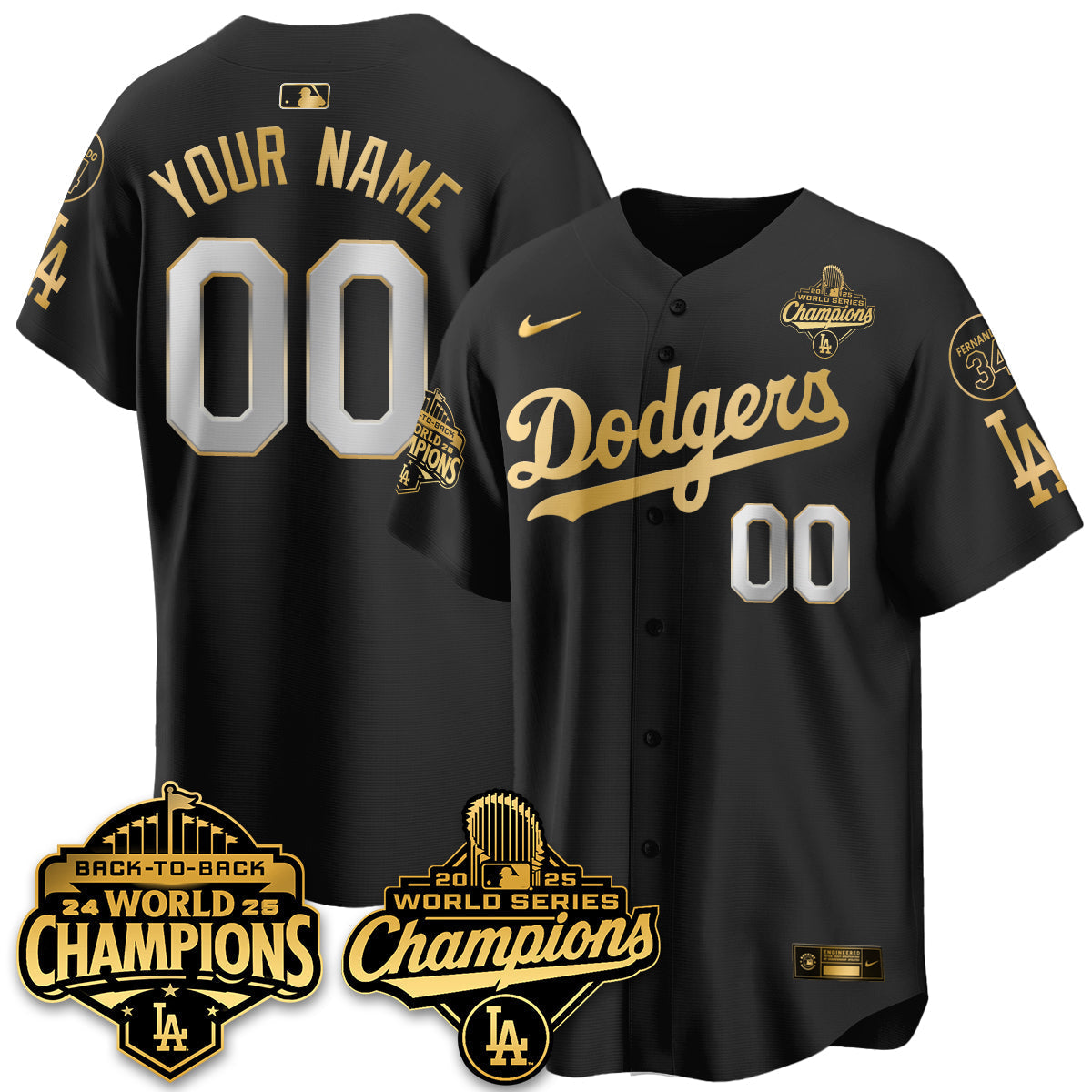 Custom LAD 2025 World Series Champions Jersey - All Stitched N2