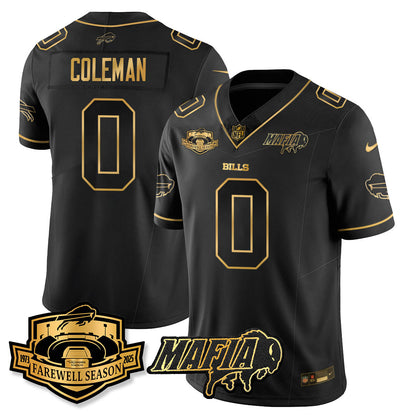 BUF 2025 Bills Mafia Patch Gold Vapor Limited Jersey - All Stitched
