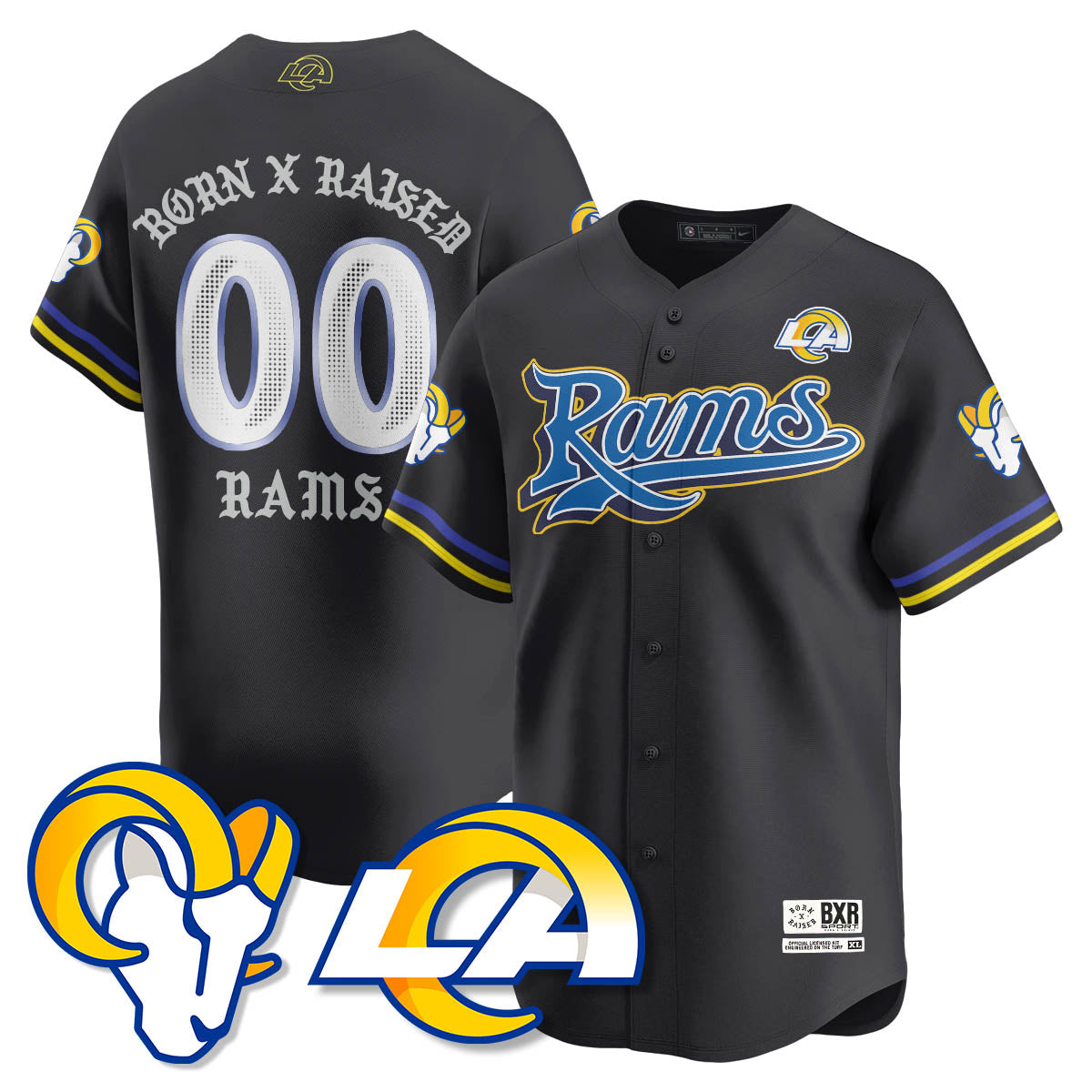 LAR Born x Raised Baseball Jersey - All Stitched