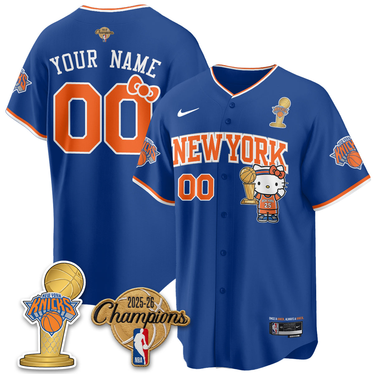 NYK 2026 NBA Champions x Meow Kitty Vapor Custom Jersey - Stitched