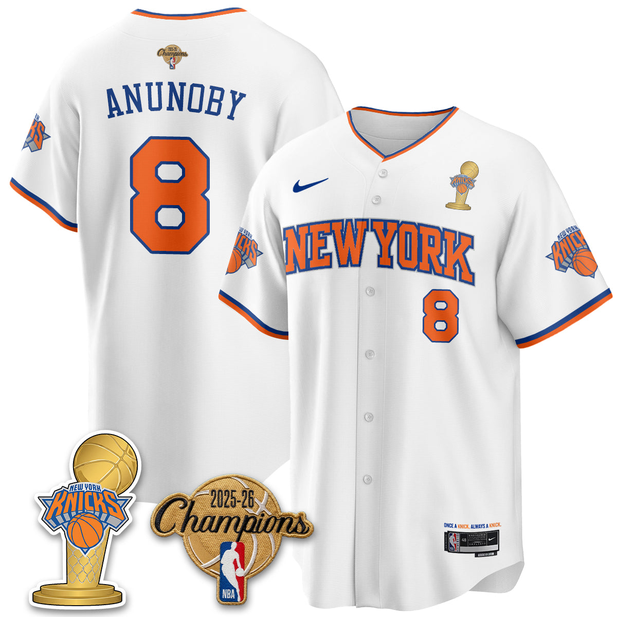 NYK 2026 NBA Champions Vapor Jersey - Stitched2