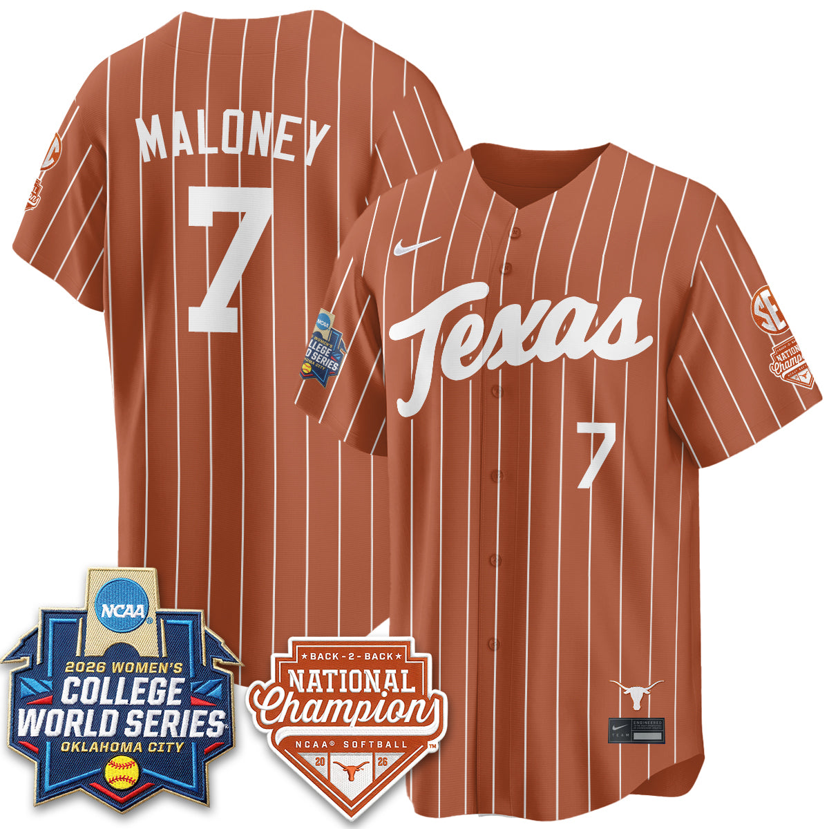TEX Softball 2026 World Series (WCWS) Vapor Premier Limited Jersey - B2B Champs - All Stitched