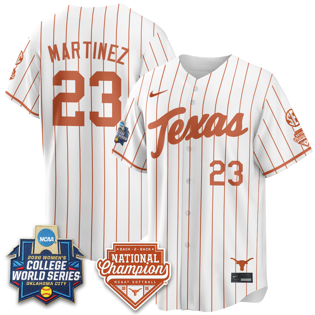 TEX Softball 2026 World Series (WCWS) Vapor Premier Limited Jersey - B2B Champs - All Stitched