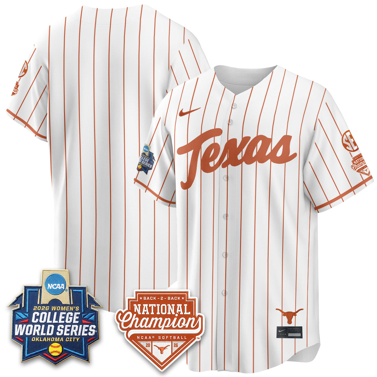TEX Softball 2026 World Series (WCWS) Vapor Premier Limited Jersey - B2B Champs - All Stitched