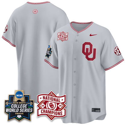 OU 2026 NCAA Baseball College World Series Champions Vapor Jersey - Stitched