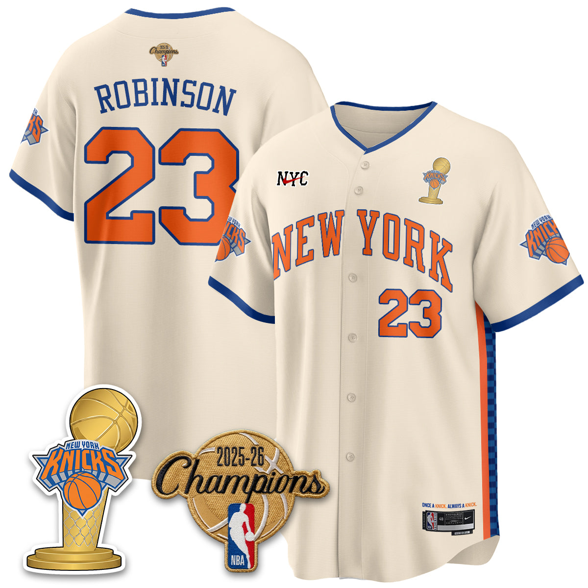 NYK 2026 NBA Champions Vapor Jersey - Stitched2