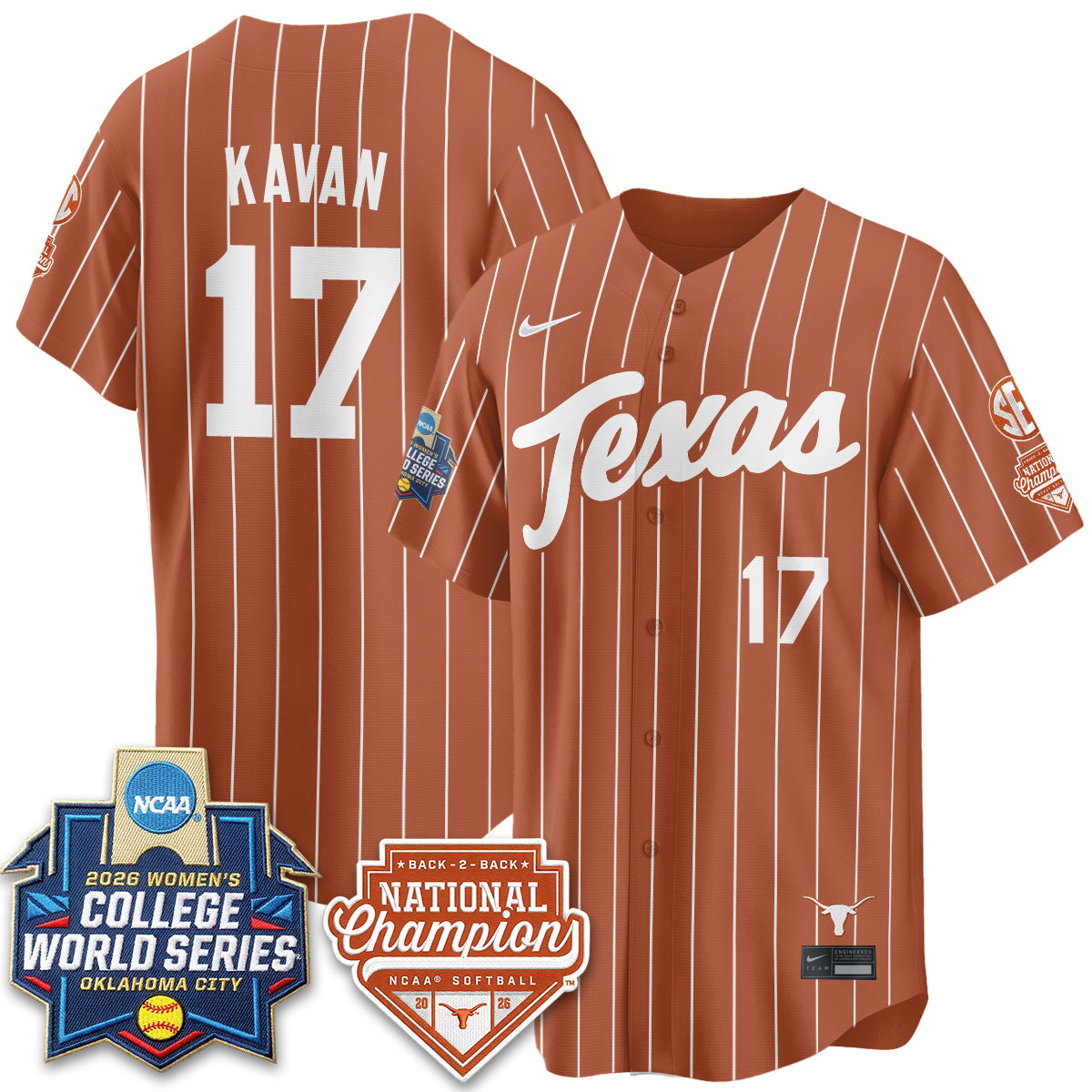 TEX Softball 2026 World Series (WCWS) Vapor Premier Limited Jersey - B2B Champs - All Stitched