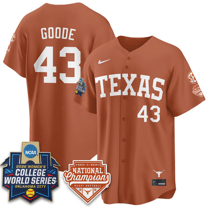 TEX Softball 2026 World Series (WCWS) Vapor Premier Limited Jersey - B2B Champs - All Stitched