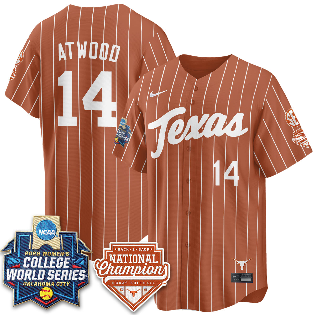 TEX Softball 2026 World Series (WCWS) Vapor Premier Limited Jersey - B2B Champs - All Stitched