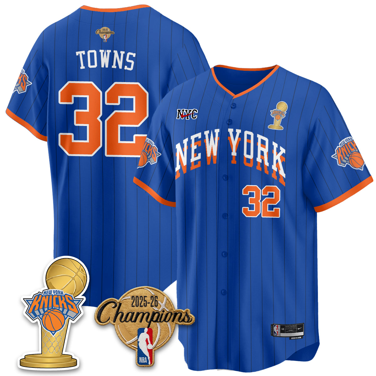 NYK 2026 NBA Champions Vapor Jersey - Stitched2