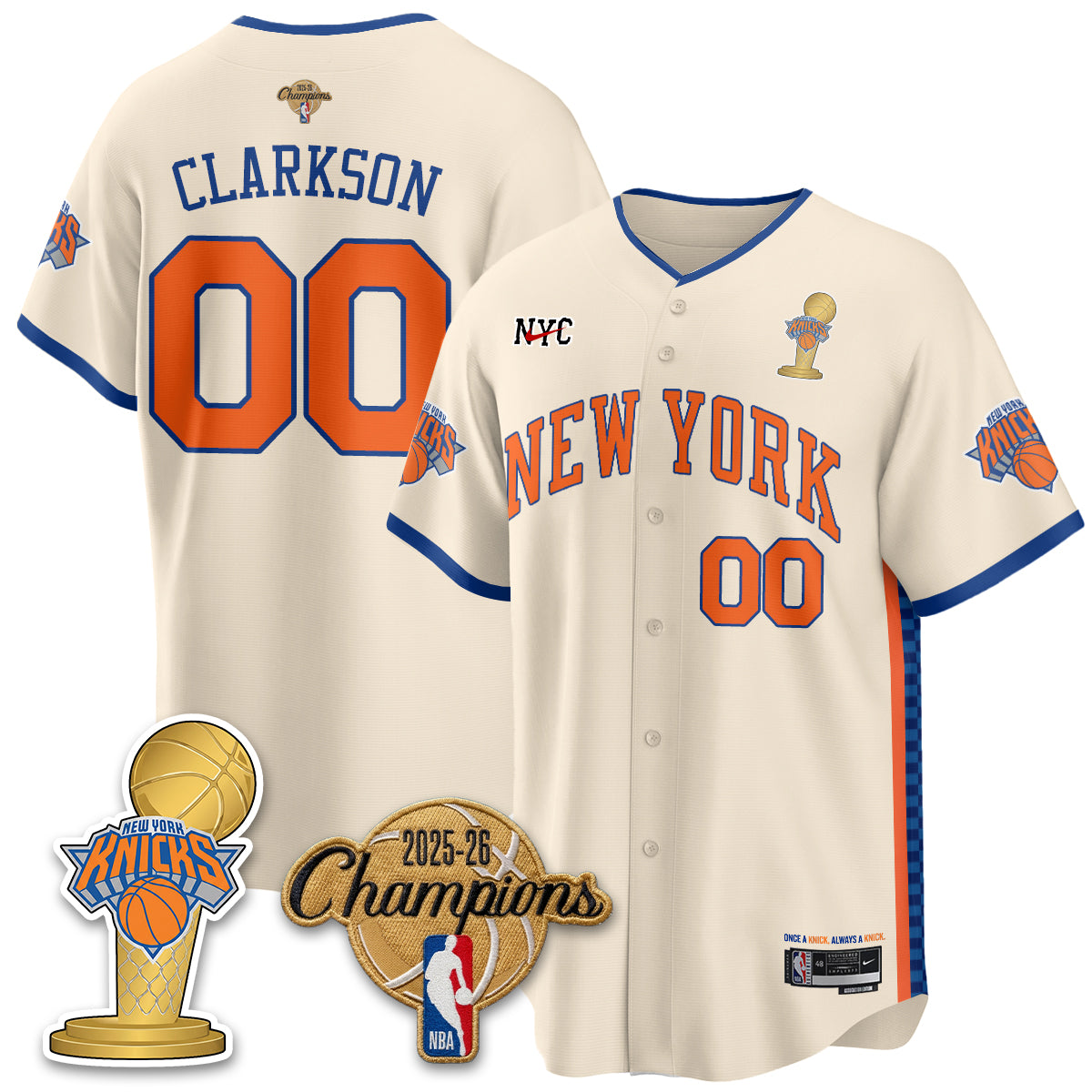 NYK 2026 NBA Champions Vapor Jersey - Stitched2