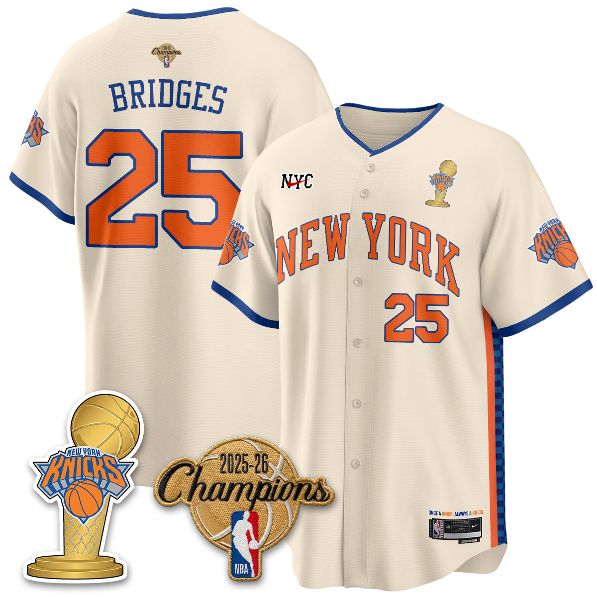 NYK 2026 NBA Champions Vapor Jersey - Stitched2