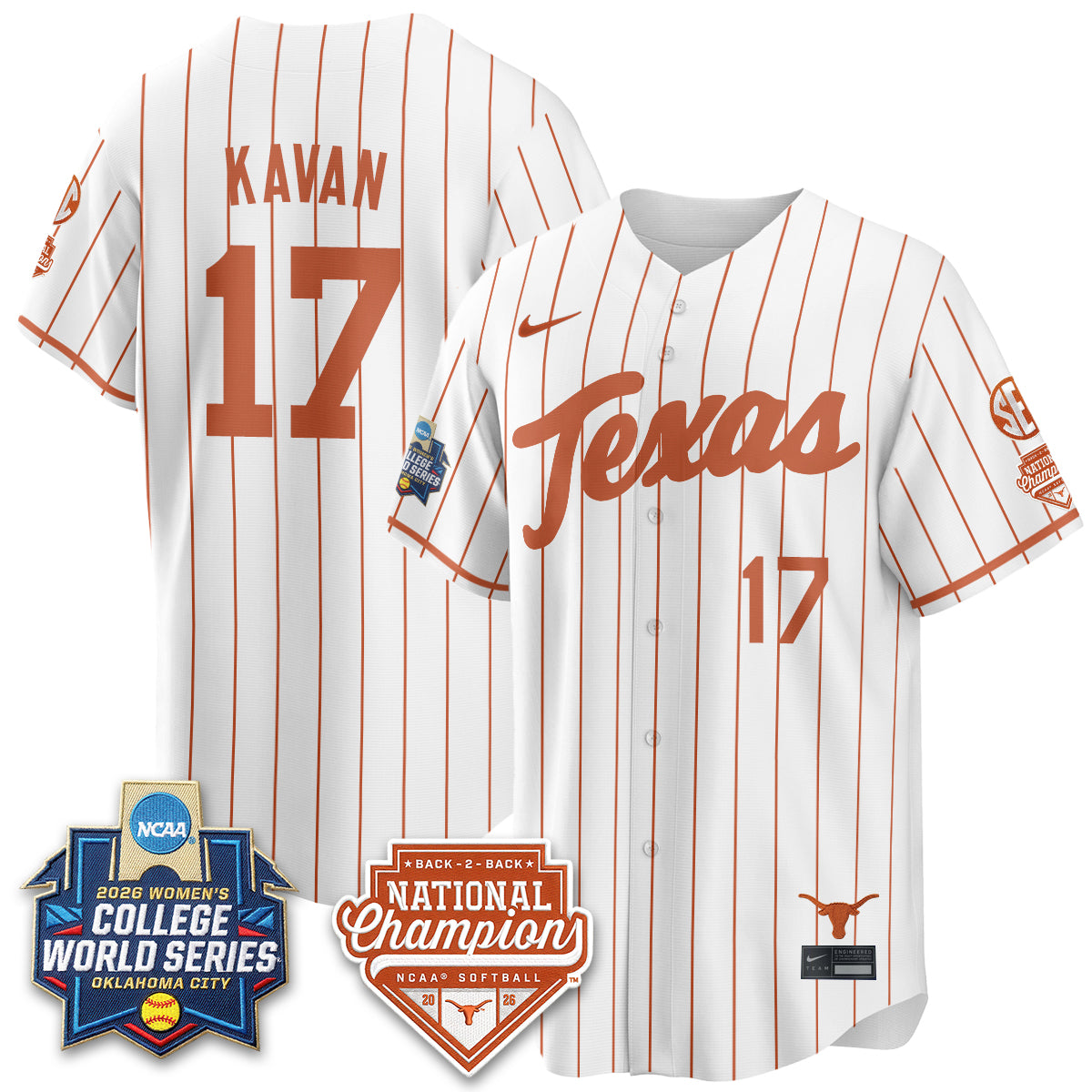 TEX Softball 2026 World Series (WCWS) Vapor Premier Limited Jersey - B2B Champs - All Stitched