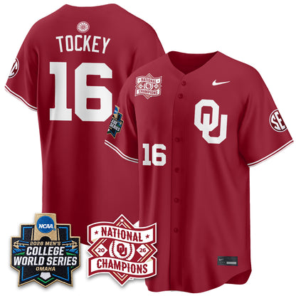 OU 2026 NCAA Baseball College World Series Champions Vapor Jersey - Stitched