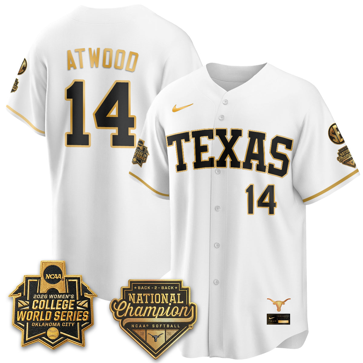 TEX Softball 2026 World Series (WCWS) Vapor Premier Limited Jersey - B2B Champs - All Stitched