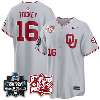 OU 2026 NCAA Baseball College World Series Champions Vapor Jersey - Stitched