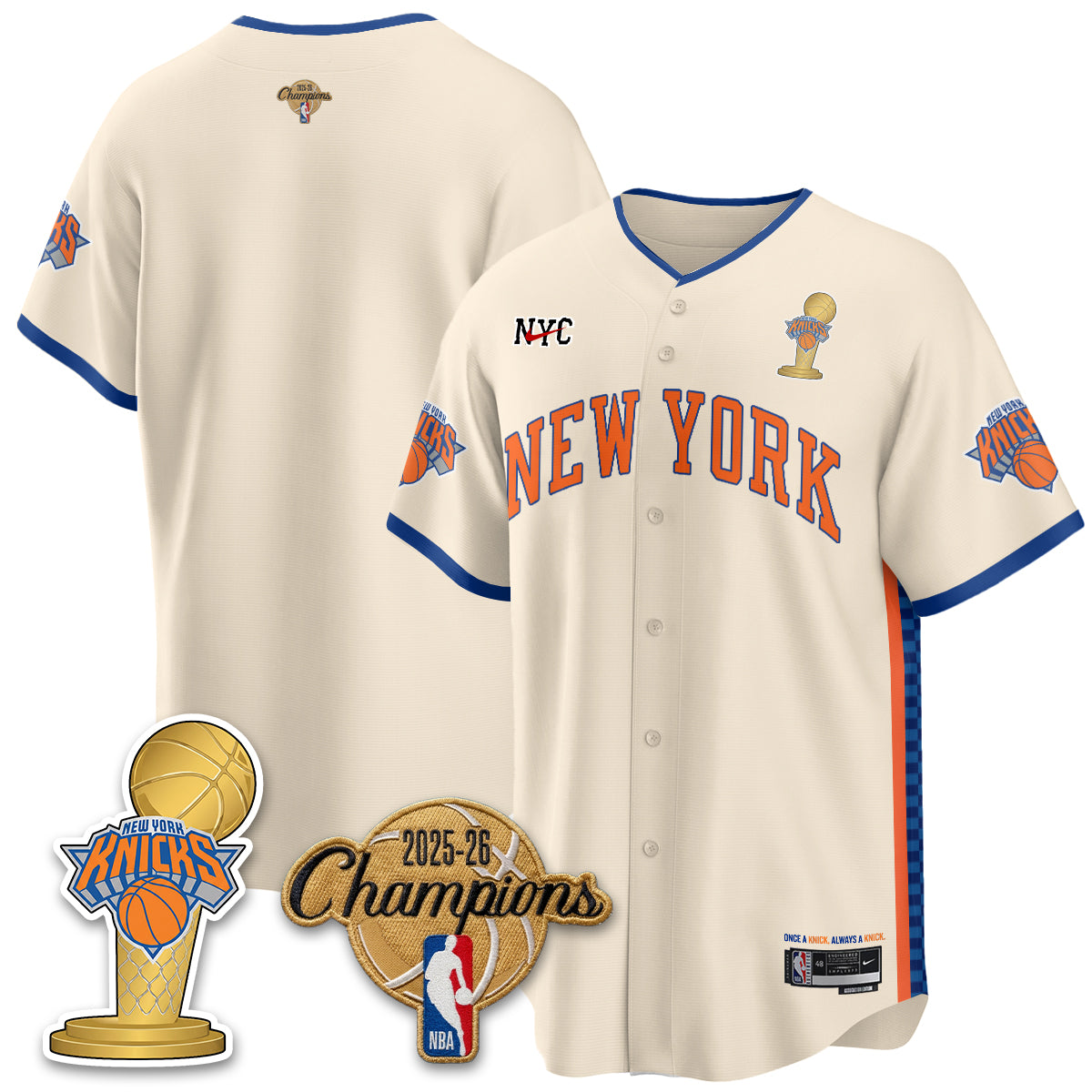NYK 2026 NBA Champions Vapor Jersey - Stitched2