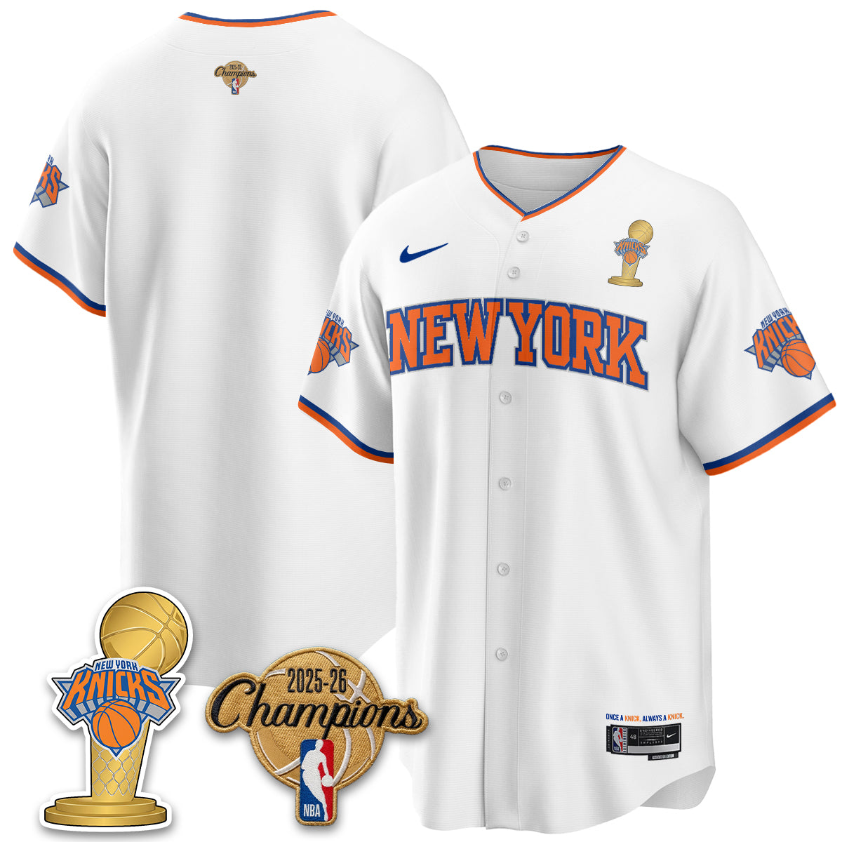 NYK 2026 NBA Champions Vapor Jersey - Stitched2
