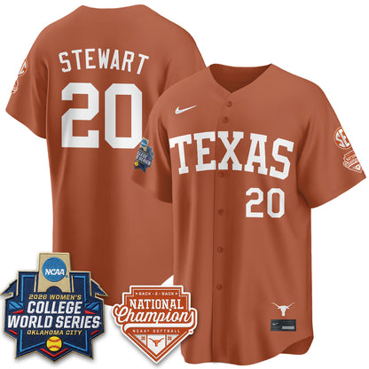 TEX Softball 2026 World Series (WCWS) Vapor Premier Limited Jersey - B2B Champs - All Stitched