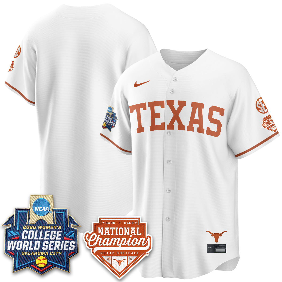 TEX Softball 2026 World Series (WCWS) Vapor Premier Limited Jersey - B2B Champs - All Stitched