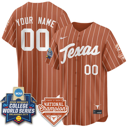 TEX Softball 2026 World Series (WCWS) Vapor Premier Limited Custom Jersey - B2B Champs - All Stitched