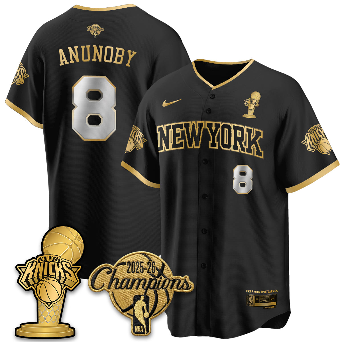 NYK 2026 NBA Champions Vapor Jersey - Stitched2