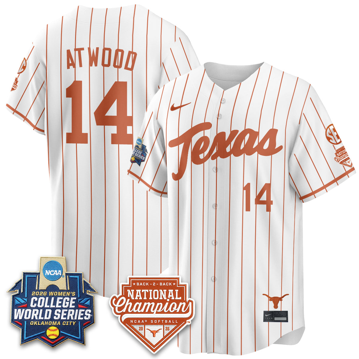 TEX Softball 2026 World Series (WCWS) Vapor Premier Limited Jersey - B2B Champs - All Stitched