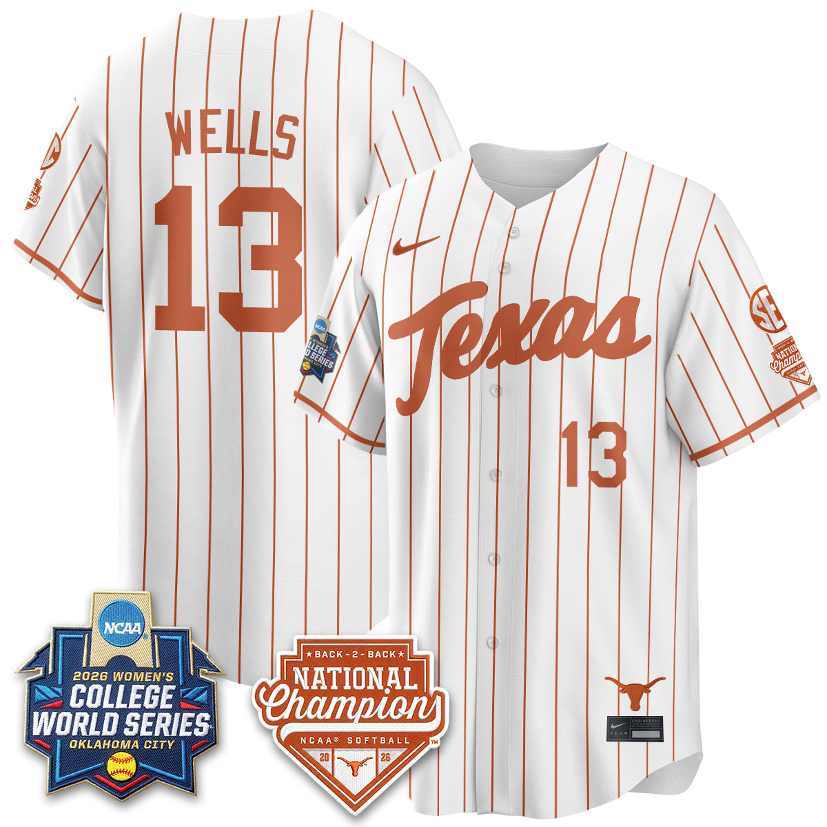 TEX Softball 2026 World Series (WCWS) Vapor Premier Limited Jersey - B2B Champs - All Stitched