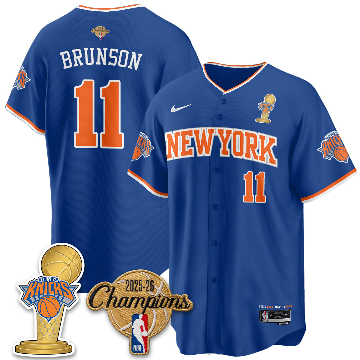 NYK 2026 NBA Champions Vapor Jersey - Stitched2