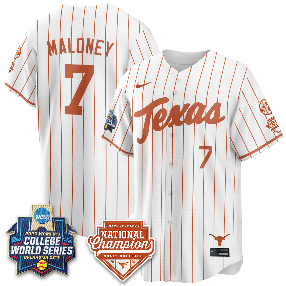TEX Softball 2026 World Series (WCWS) Vapor Premier Limited Jersey - B2B Champs - All Stitched