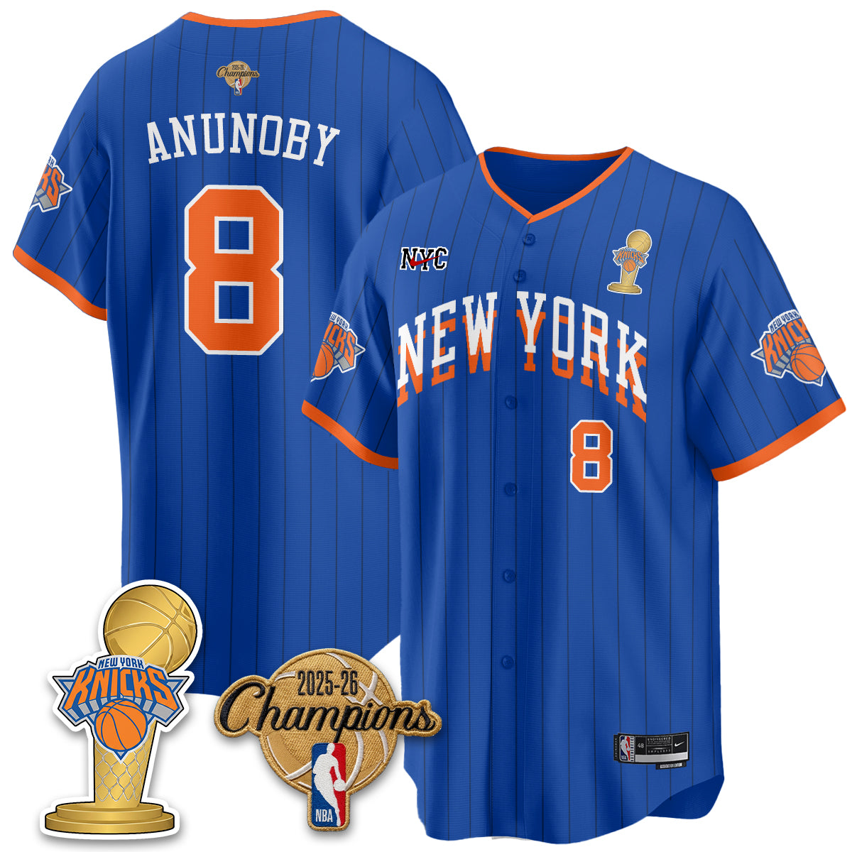 NYK 2026 NBA Champions Vapor Jersey - Stitched2