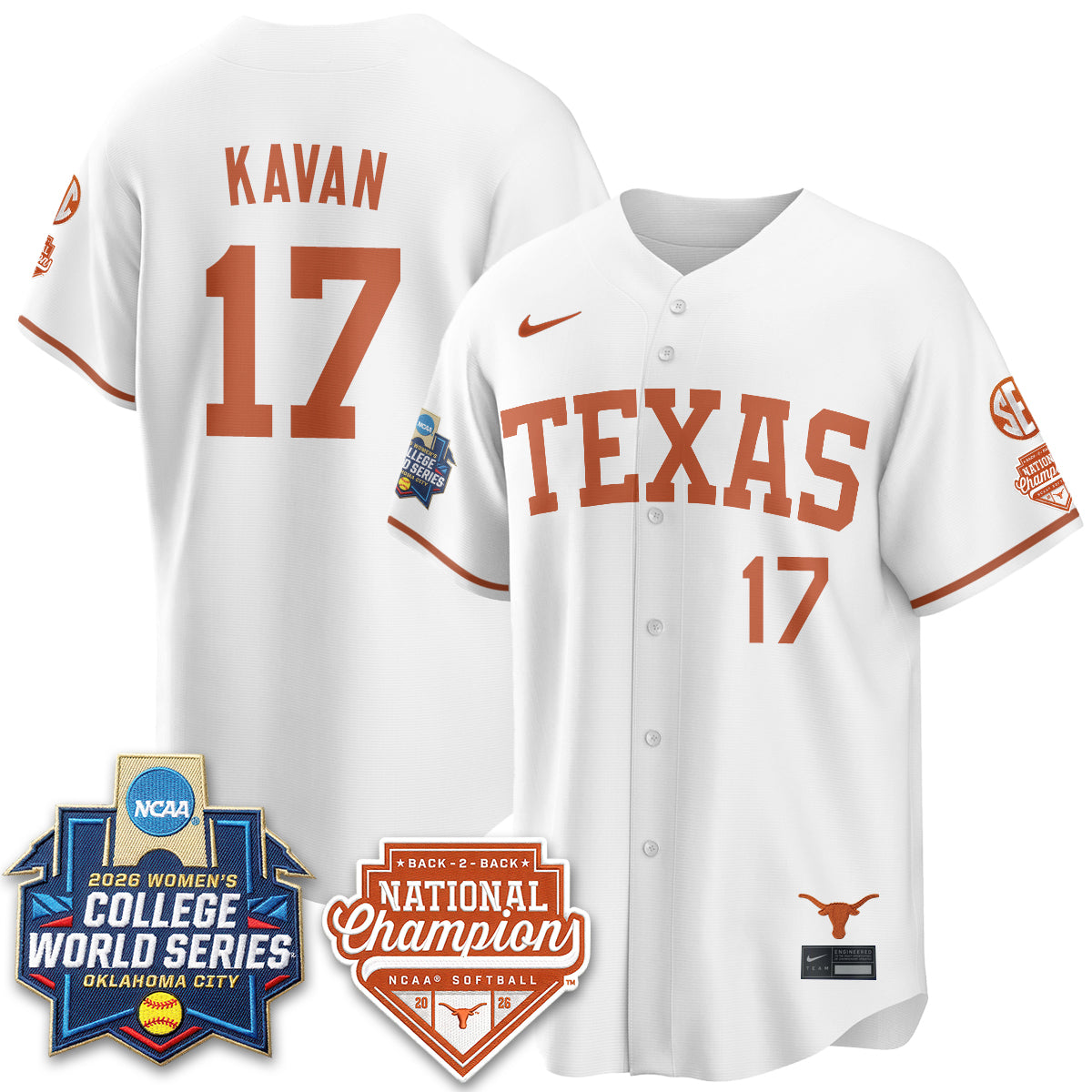 TEX Softball 2026 World Series (WCWS) Vapor Premier Limited Jersey - B2B Champs - All Stitched