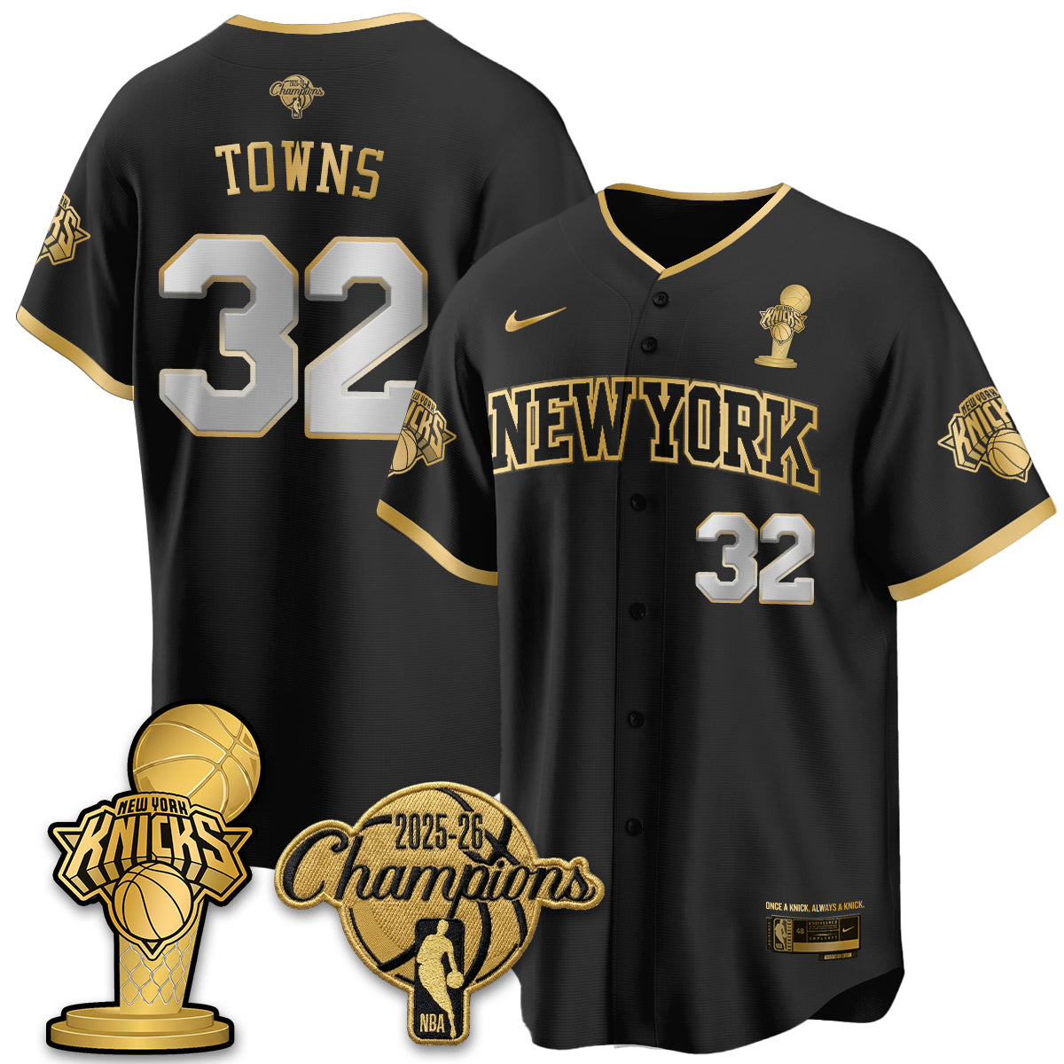 NYK 2026 NBA Champions Vapor Jersey - Stitched2