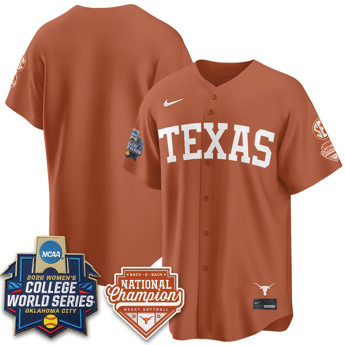 TEX Softball 2026 World Series (WCWS) Vapor Premier Limited Jersey - B2B Champs - All Stitched