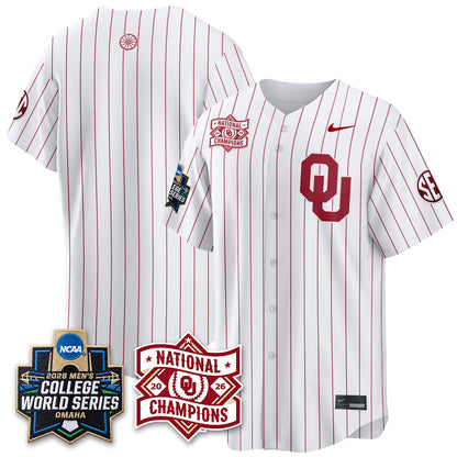 OU 2026 NCAA Baseball College World Series Champions Vapor Jersey - Stitched