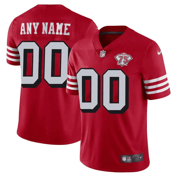 49ers 1996 Throwback/ 75th Patch Vapor Limited Custom Jersey - All Stitched