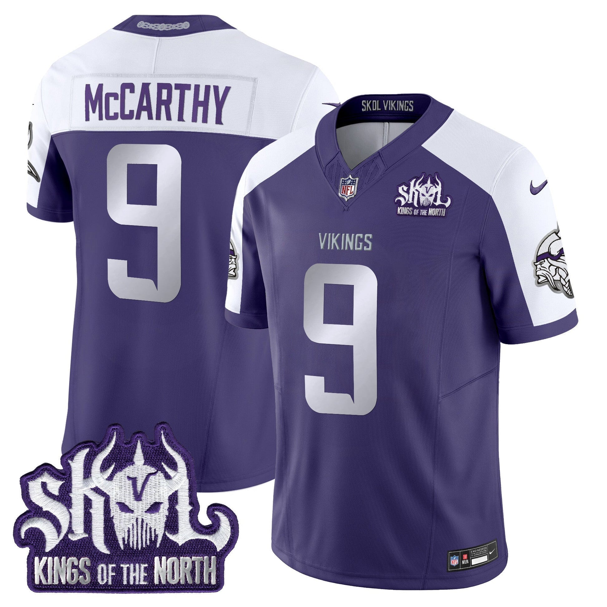 Men's Minnesota Vikings 2025 Winter Warrior Skol Patch Vapor Limited Jersey - All Stitched