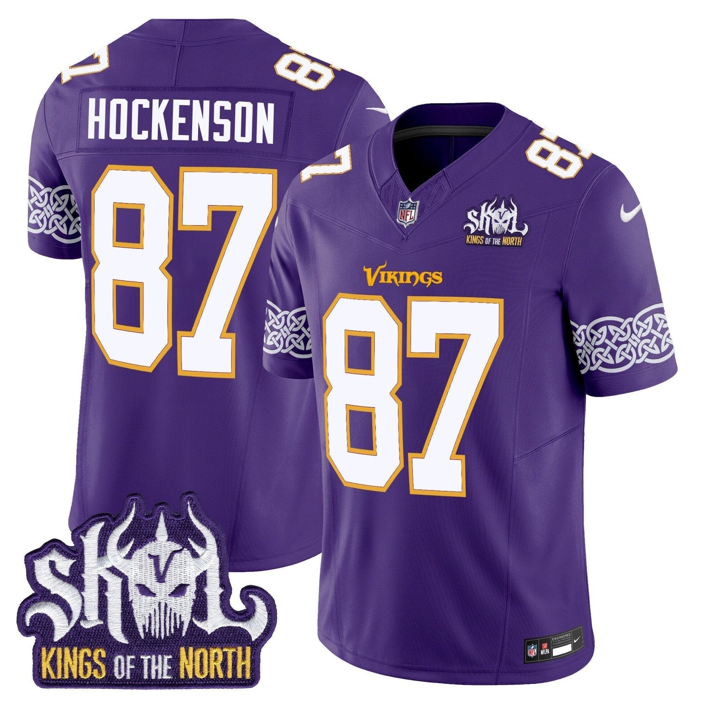 MIN King Of The North Patch Throwback Vapor Limited Jersey V2 - All Stitched