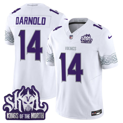 MIN King Of The North Patch Throwback Vapor Limited Jersey V2 - All Stitched