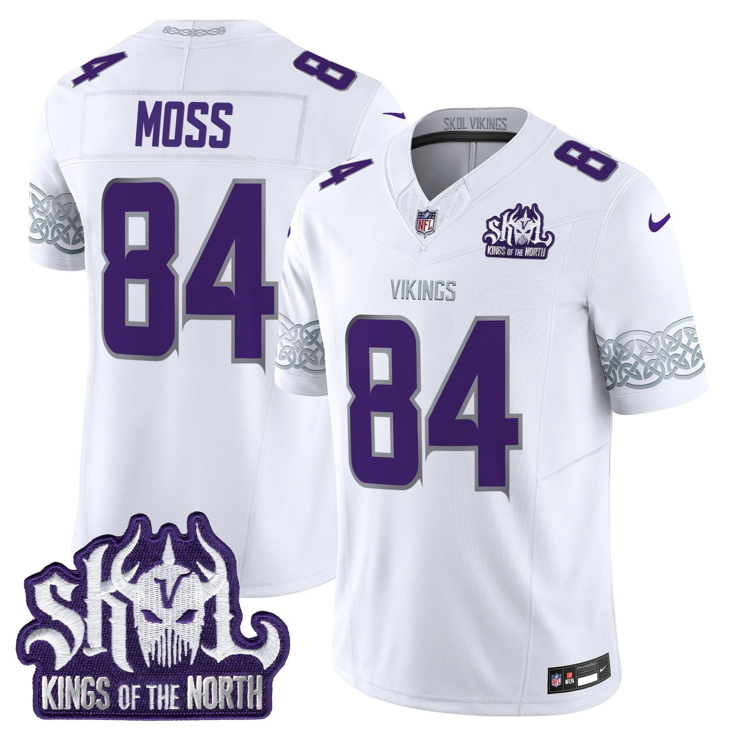 MIN King Of The North Patch Throwback Vapor Limited Jersey V2 - All Stitched