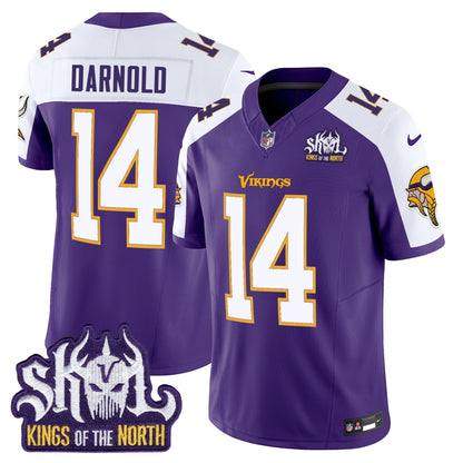 MIN King Of The North Patch Throwback Vapor Limited Jersey V2 - All Stitched