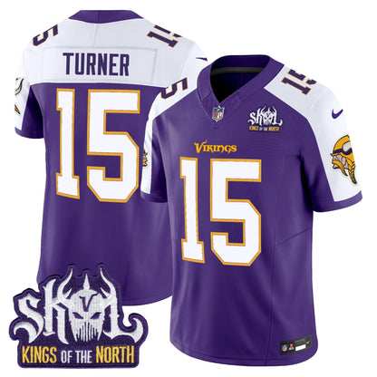 MIN King Of The North Patch Throwback Vapor Limited Jersey V2 - All Stitched