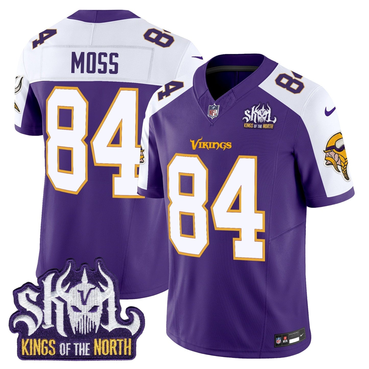 MIN King Of The North Patch Throwback Vapor Limited Jersey V2 - All Stitched